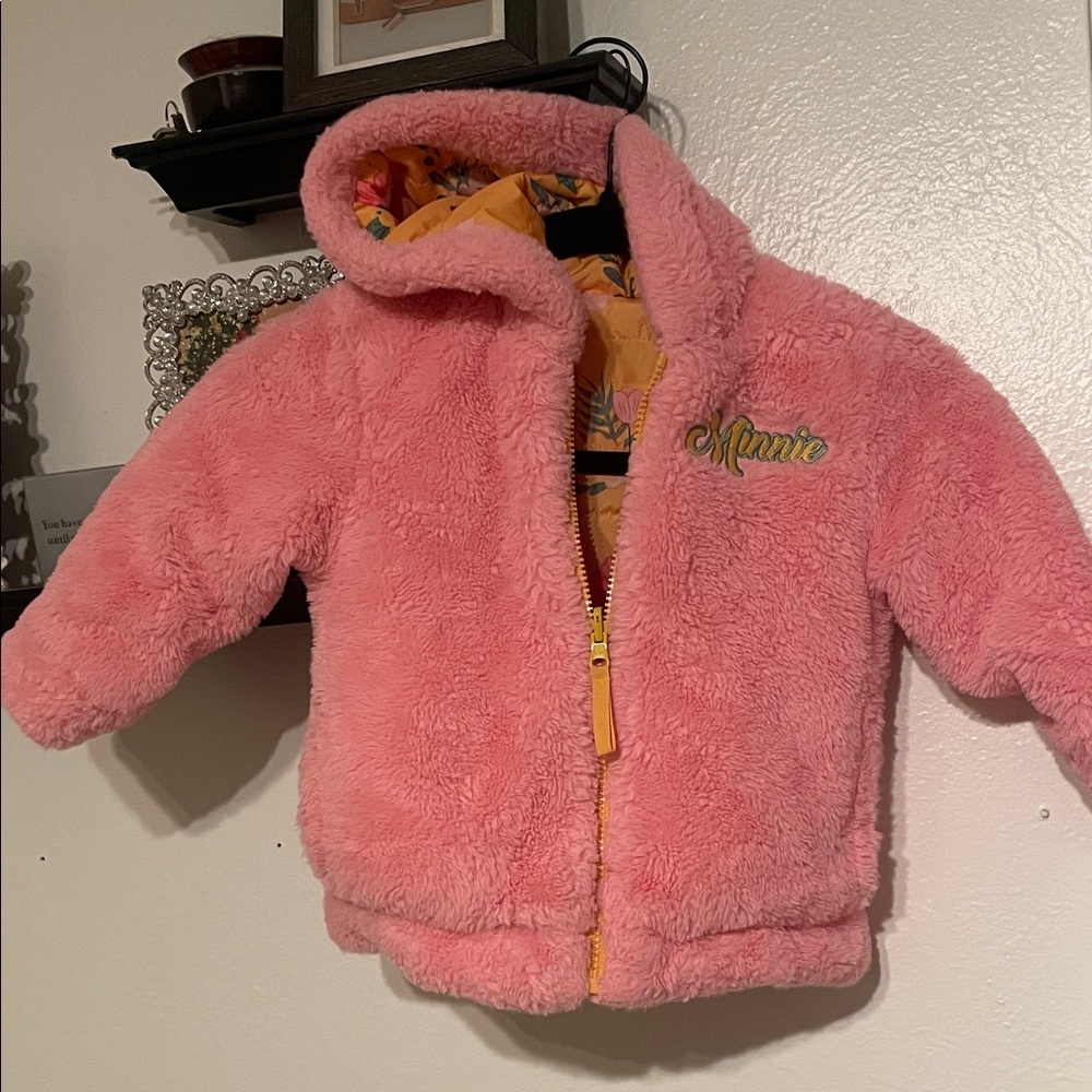 Reversible Minnie Mouse Fuzzy Kids Jacket, 2T